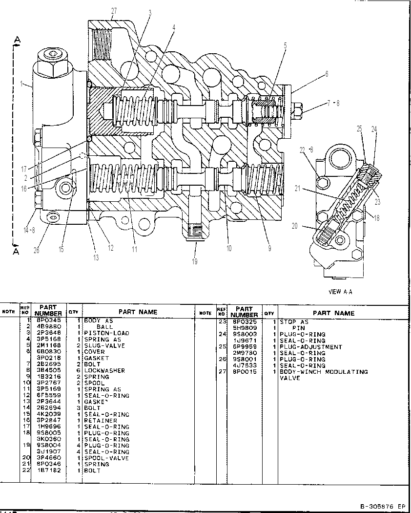 Клапан регулирования давления 3T8649 CAT