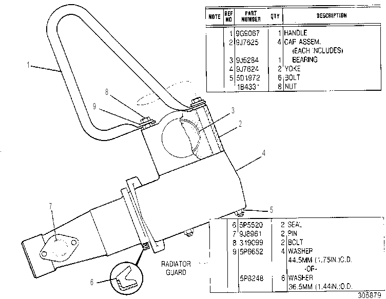 Крепление цилиндра 9J7623 CAT