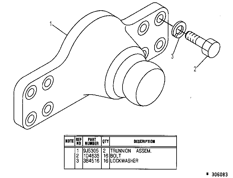 TRUNNION GP 9J5306 CAT
