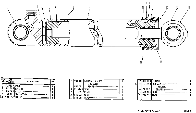 Цилиндр рулевой 9J5856 CAT