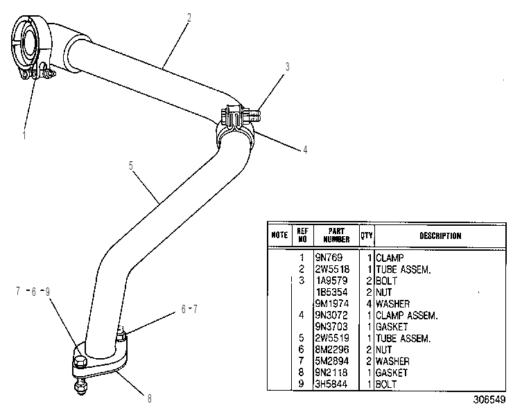 LINES GP-EXH GAS RECIRCULATION 2W5395 CAT