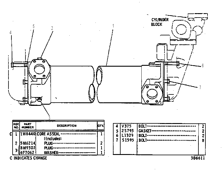 Маслоохладитель трансмиссии 6N1360 CAT