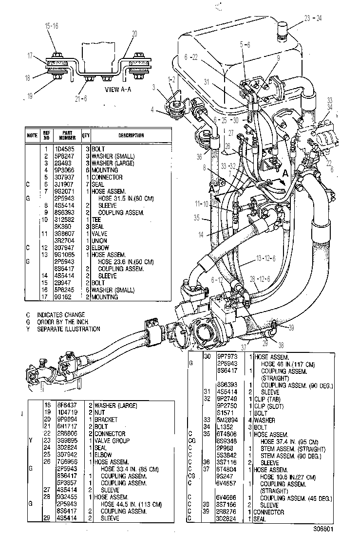 Трубопроводы насоса 7G2957 CAT