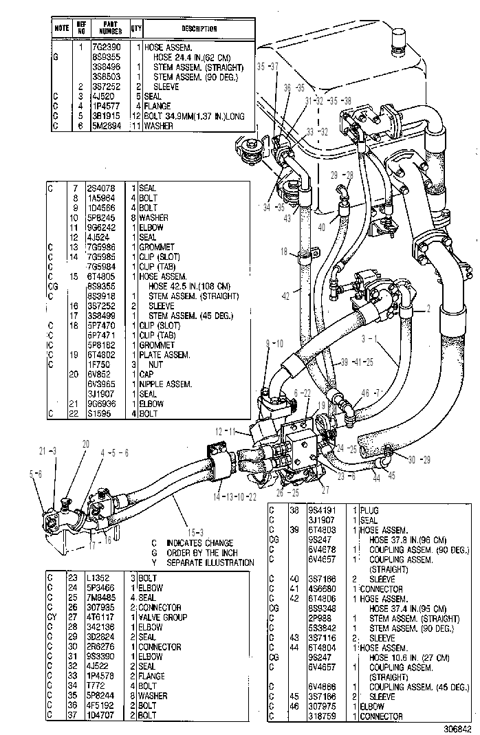 Трубопроводы насоса 7G2958 CAT