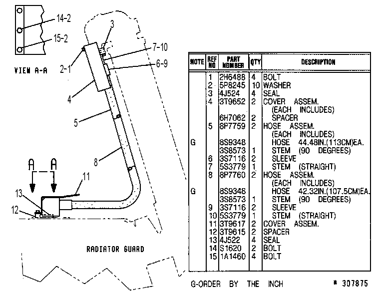 Трубопроводы цилиндра подъёма 3T8328 CAT