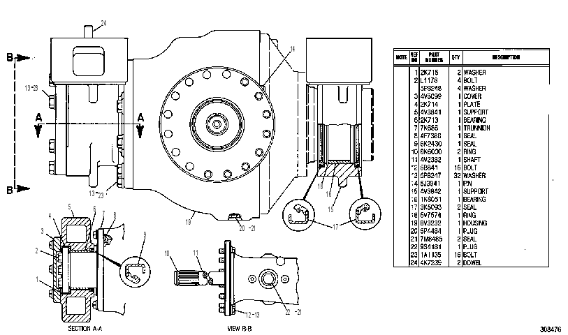 AXLE GP-OSCILLATING 4V1904 CAT