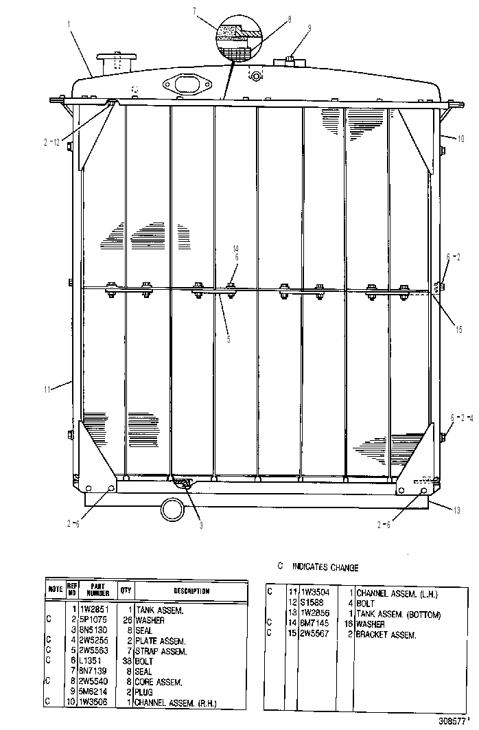 Радиатор 1W2573 CAT