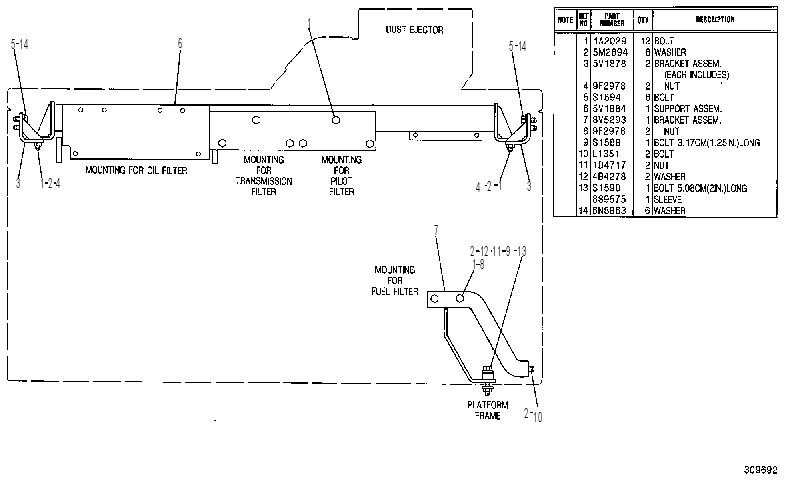 SUPPORT GP-FILTER 8V4958 CAT