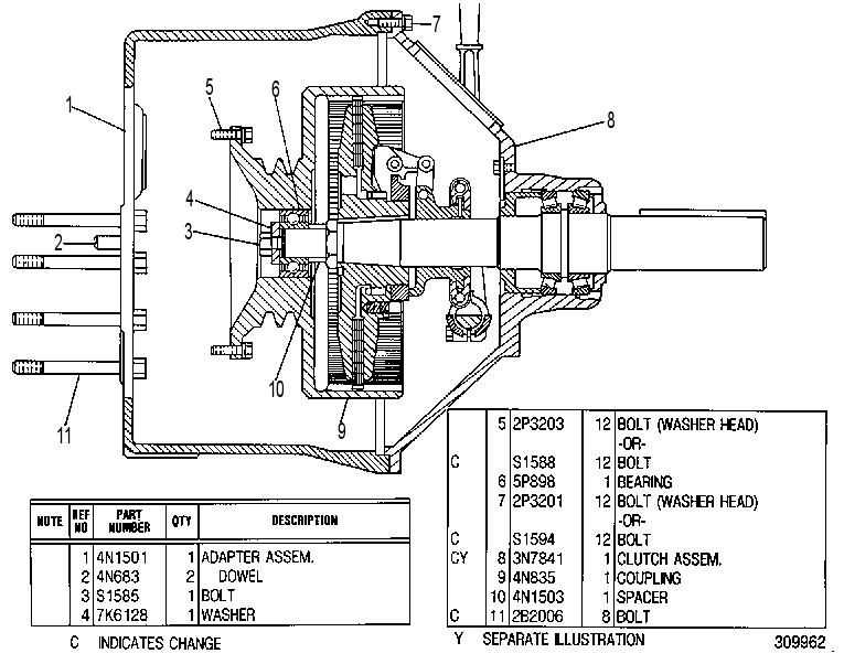 Коробка отбора мощности 4N7198 CAT
