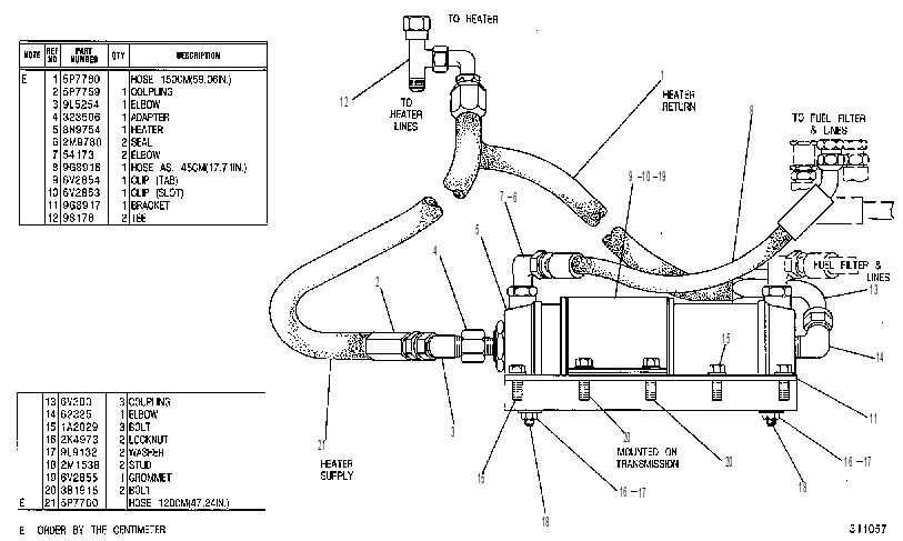 HEATER GP-FUEL 9G8915 CAT