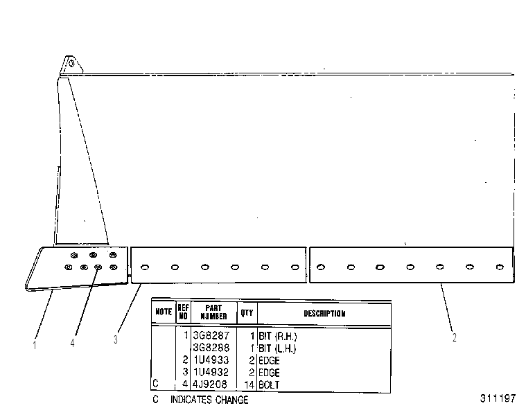 BIT & CUTTING EDGE GP 4T0034 CAT