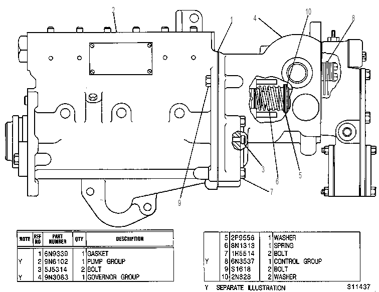 Регулятор и ТНВД 2W5765 CAT