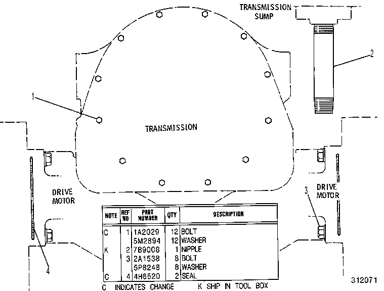FASTENER GP-TMSN & DRIVE MOTOR 7P2612 CAT