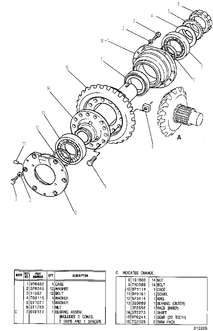 GEAR GP-BEVEL & TRANSFER 9P6235 CAT