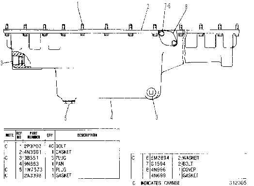 Поддон масляный 9N0664 CAT