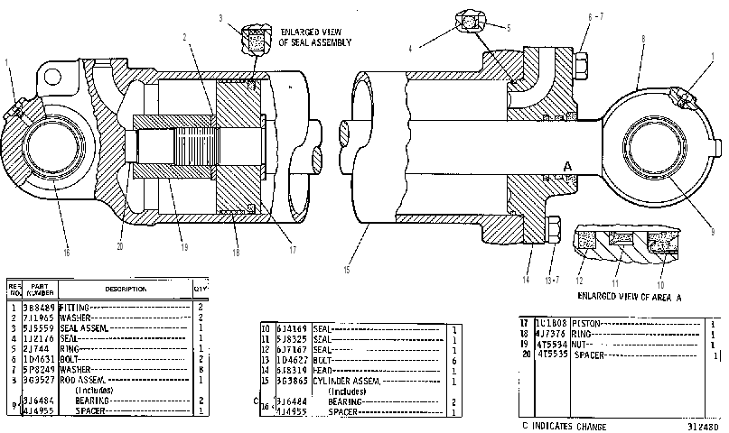 Цилиндр 4T5539 CAT