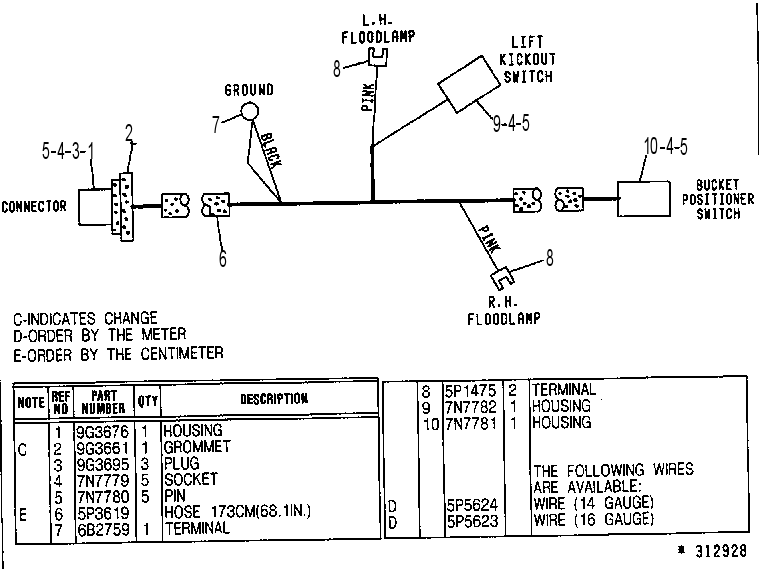 Жгут проводов передний 9V1650 CAT