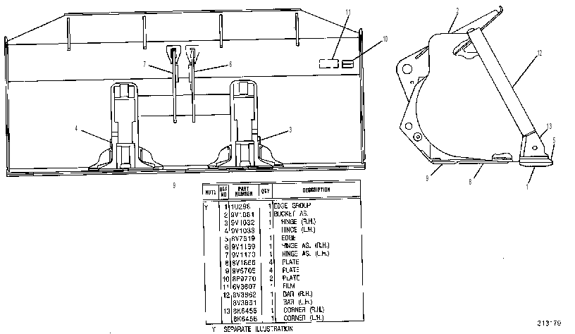 BUCKET GP-LIGHT MATERIAL 8V7582 CAT