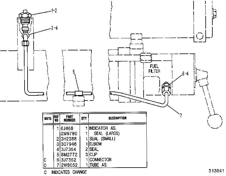 INDICATOR GP-FILTER CHANGE 8N8512 CAT