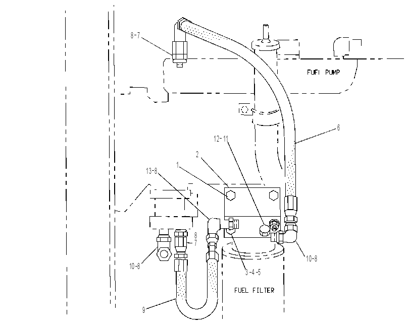 Трубопроводы топливного фильтра 4W6059 CAT