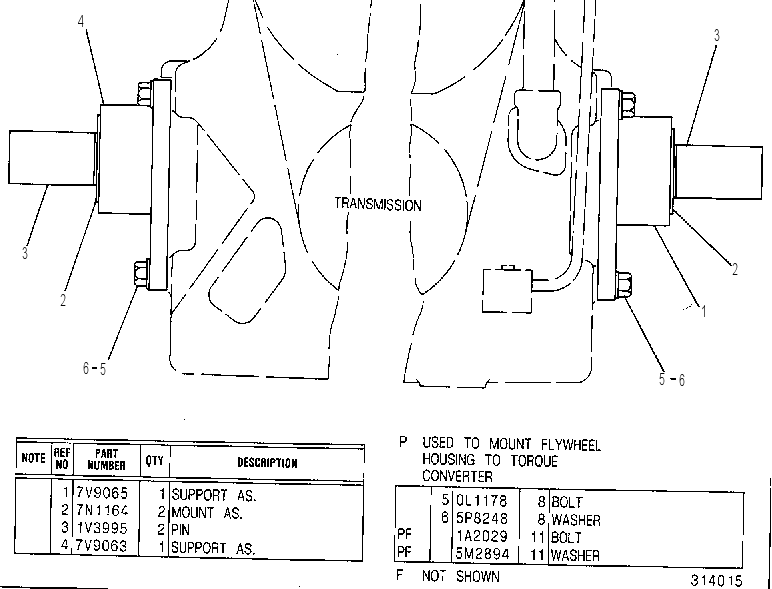 SUPPORT GP-TRANSMISSION 7V9067 CAT