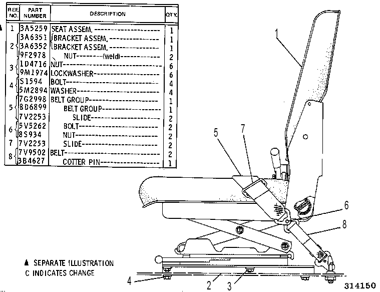 SEAT GP-SUSPENDED 3A6435 CAT