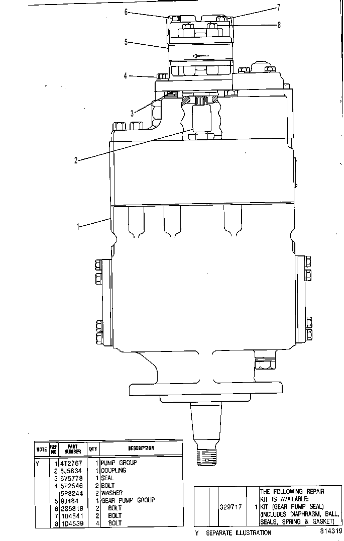 PUMP GP-PISTON & GEAR 4T2768 CAT