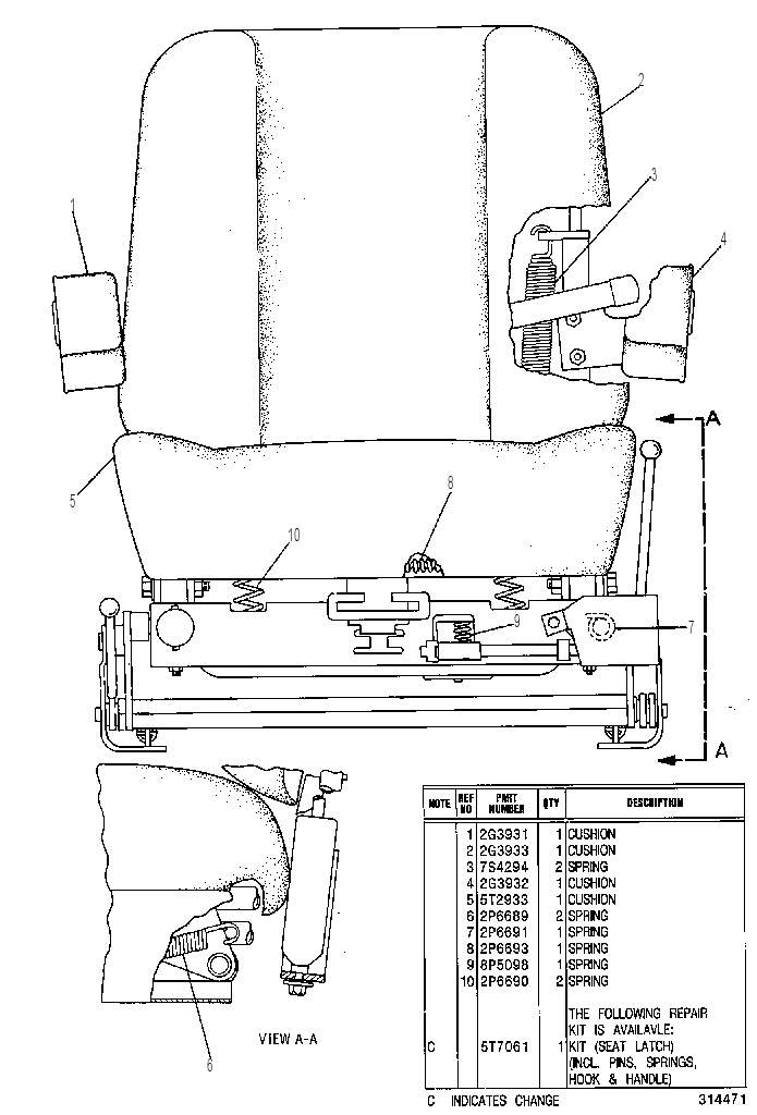 Сиденье 6G7650 CAT