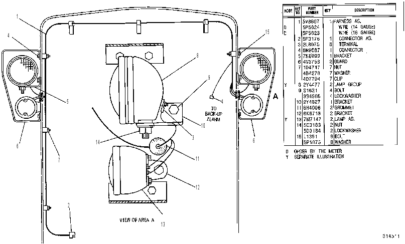 LIGHTING GP-REAR 2Y4861 CAT