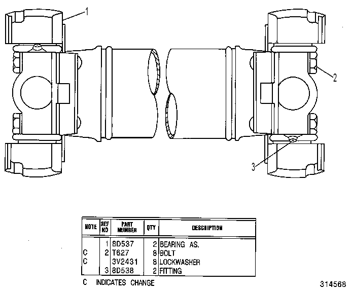 Карданный шарнир 9D2745 CAT