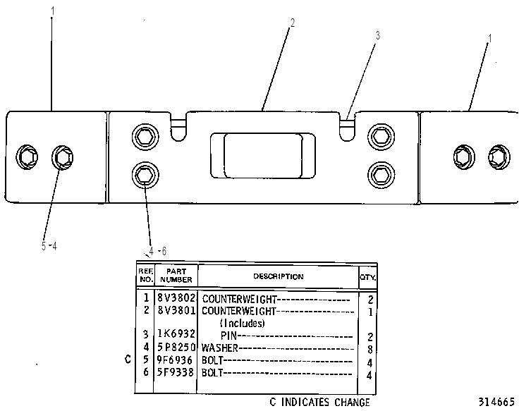 Противовес 8V2884 CAT