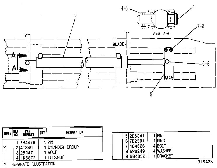 CYLINDER & MOUNTING GP 6G4955 CAT
