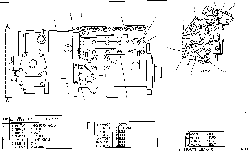 Регулятор и ТНВД 4W1723 CAT