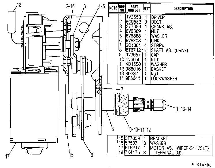 Стеклоочиститель 6T7295 CAT