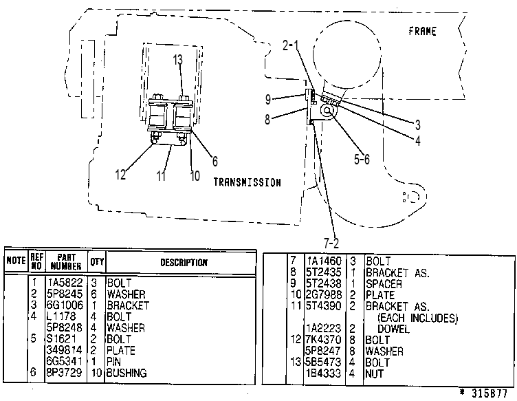 Крепление трансмиссии 5T2388 CAT