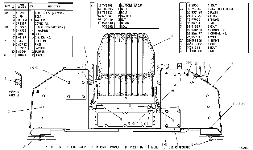 Сиденье с опорой 7V3848 CAT