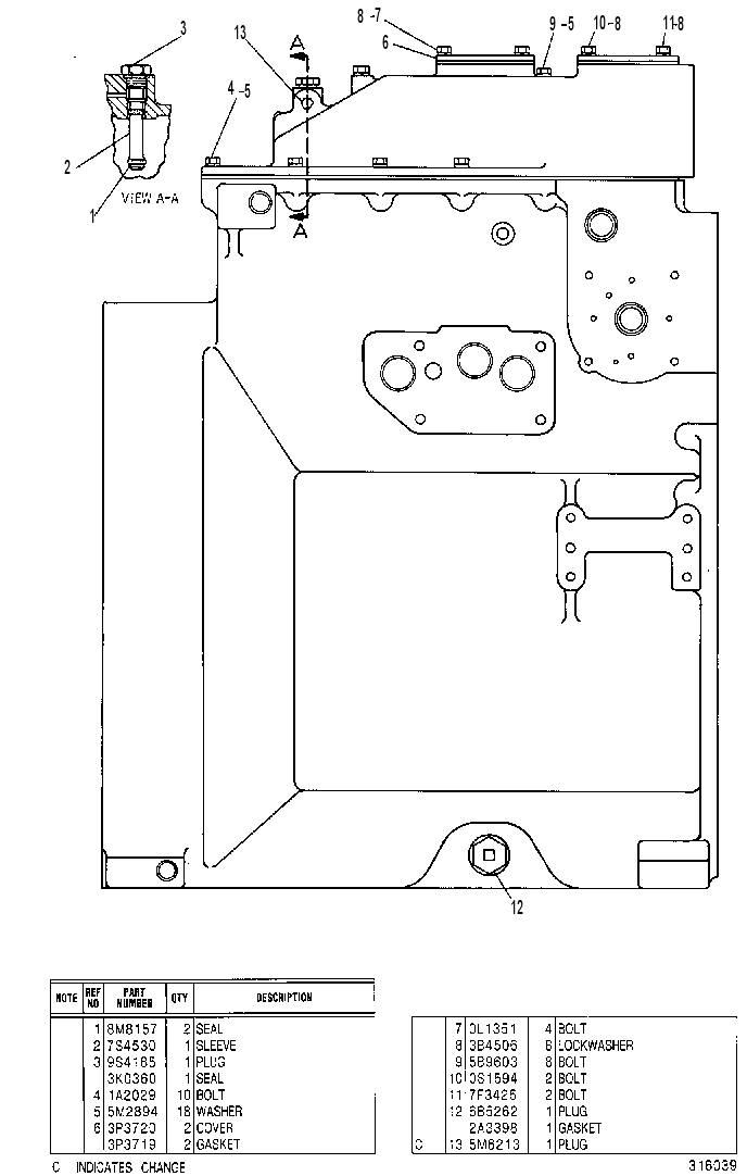 Корпус с деталями планетарной передачи 3P8134 CAT
