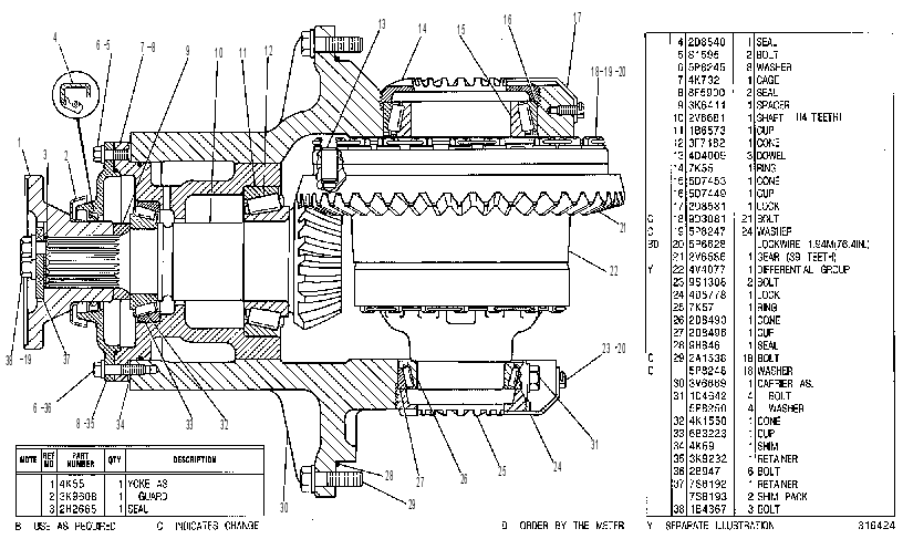 Дифференциал с конической передачей 3V6591 CAT