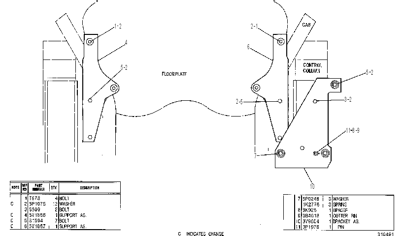 SUPPORT GP-CONTROL 3V8133 CAT
