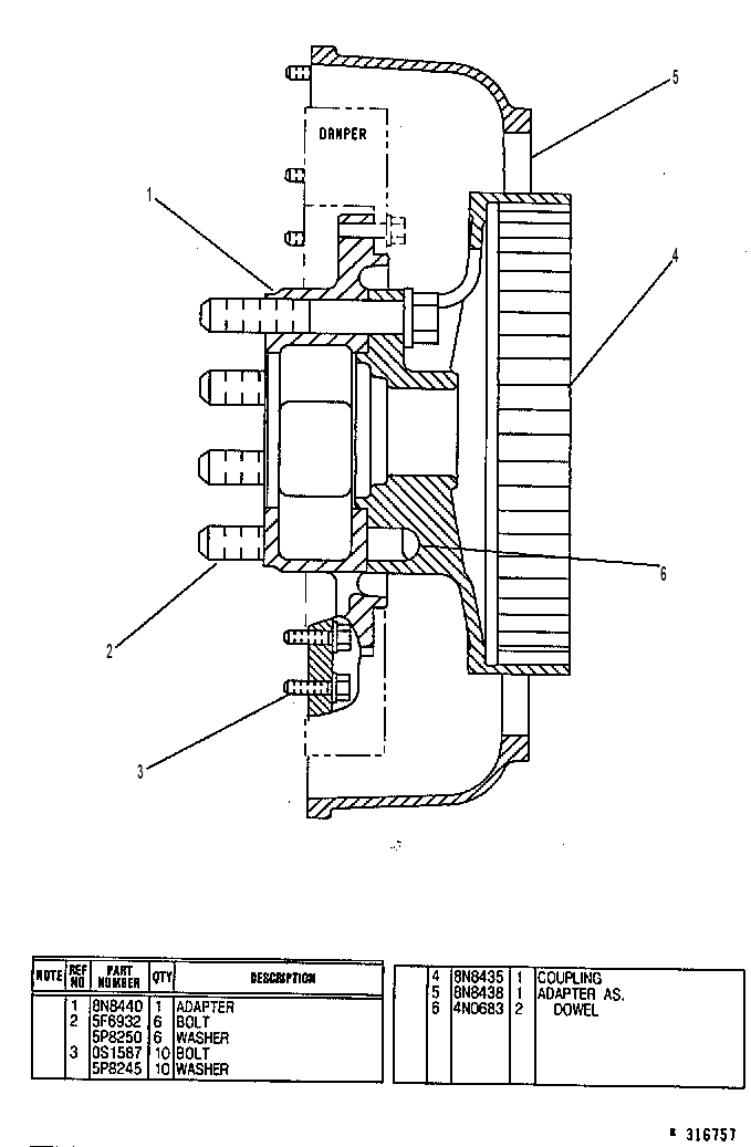 MOUNTING GP-HYD PUMP DRIVE 5N2462 CAT
