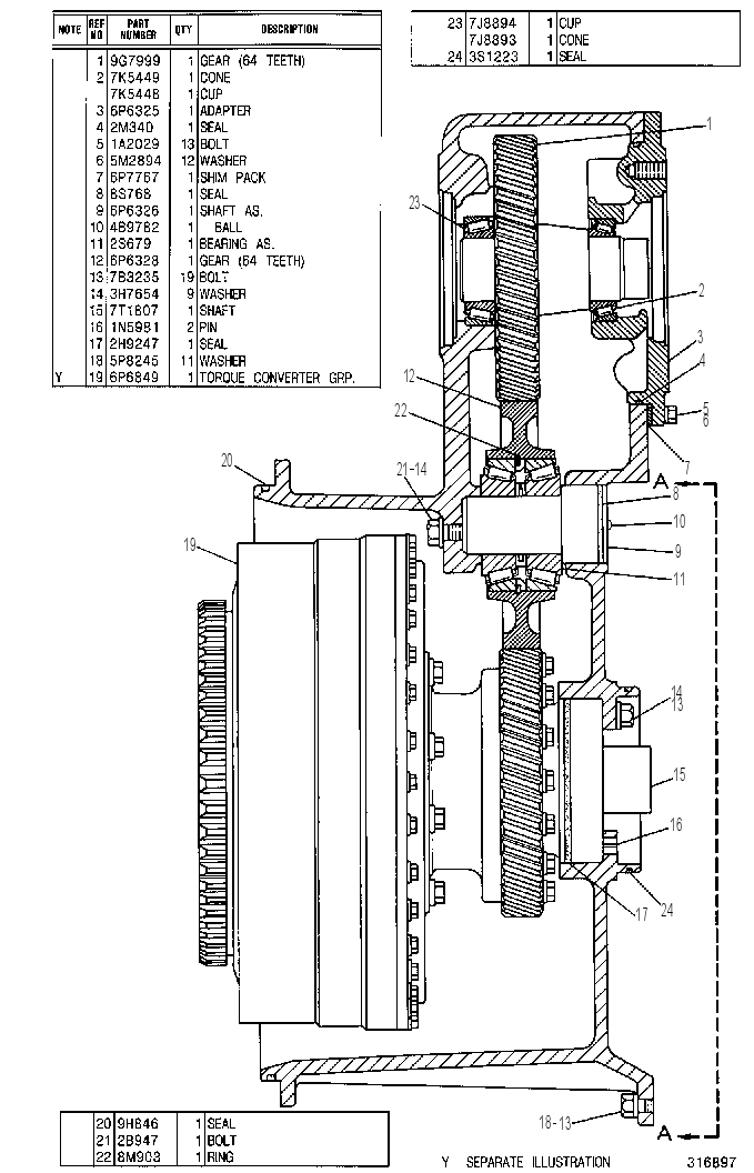 Гидротрансформатор 3T4364 CAT