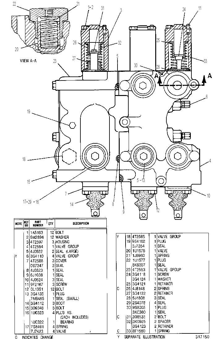 Клапан управляющий 4T1570 CAT