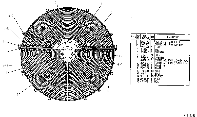 FAN GP-REVERSIBLE 4W1299 CAT