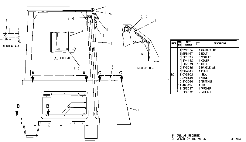 Каркас безопасности (ROPS) 8V6917 CAT