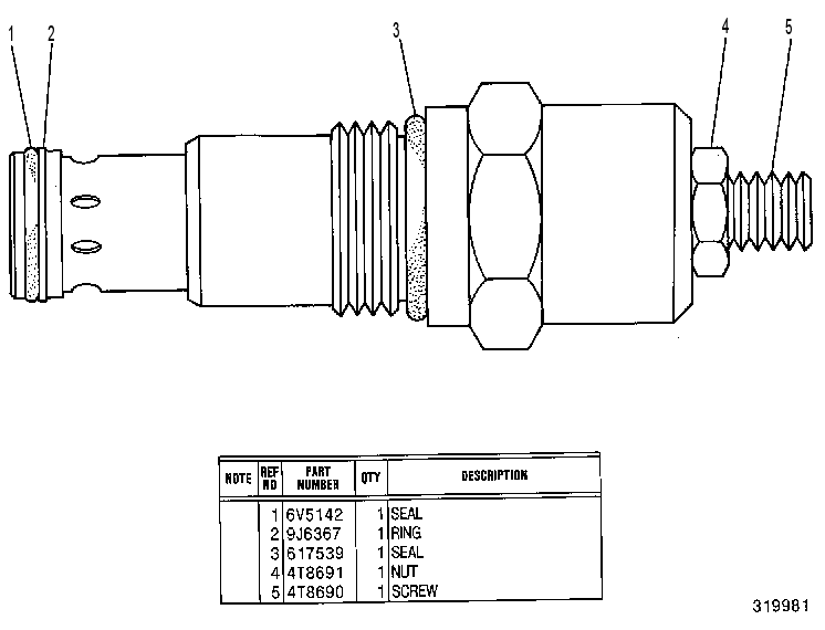 Клапан предохранительный 4T9951 CAT