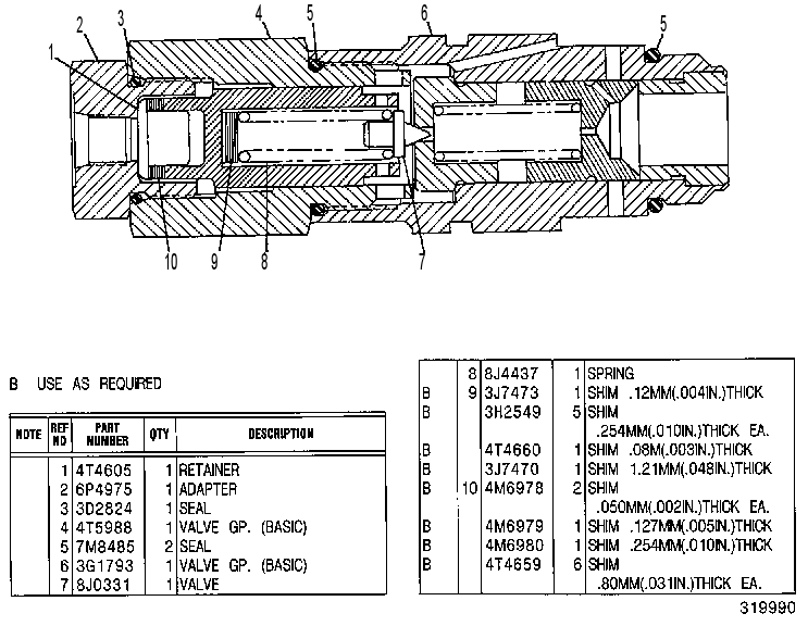 Клапан предохранительный 4T5890 CAT