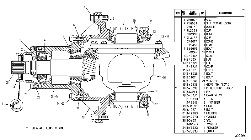 Дифференциал с конической передачей 3V8263 CAT