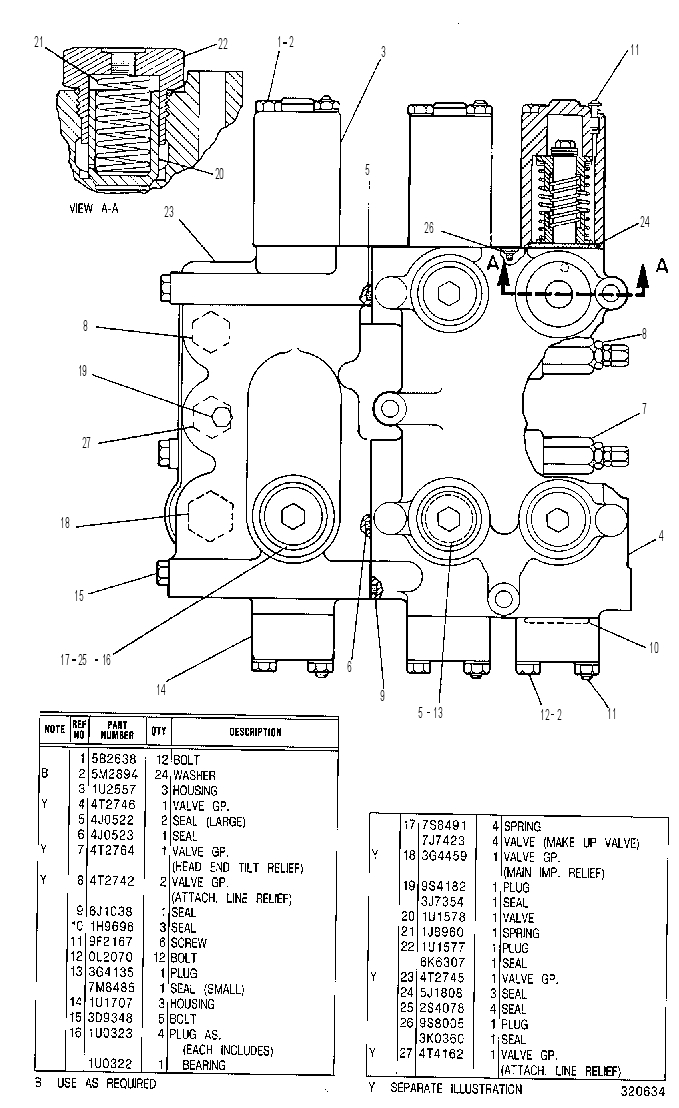 Клапан главный управляющий 4T2749 CAT