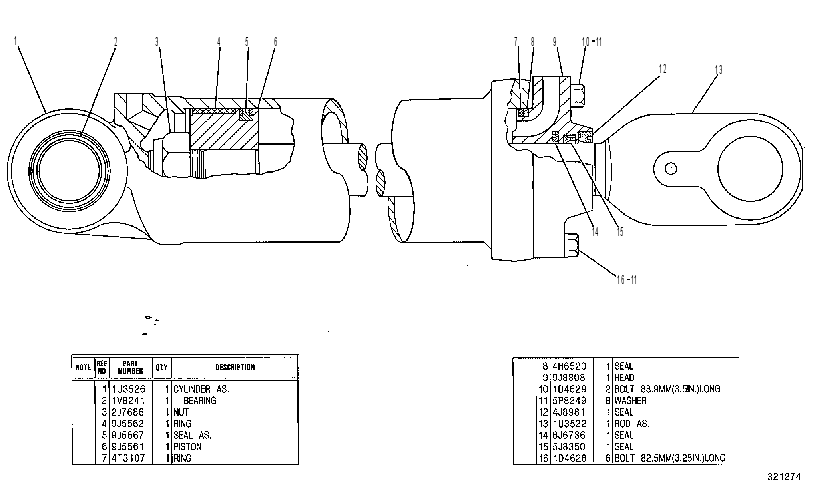 Цилиндр подъёма 1U3527 CAT