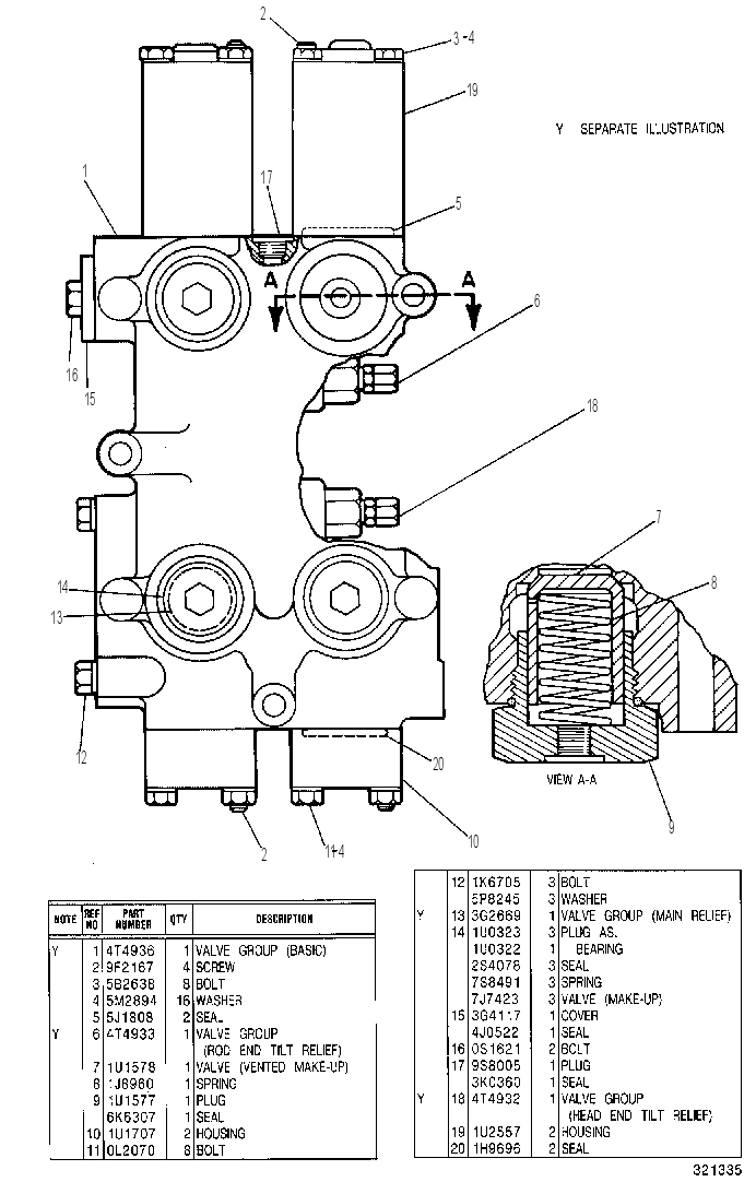 Клапан управляющий 4T4929 CAT